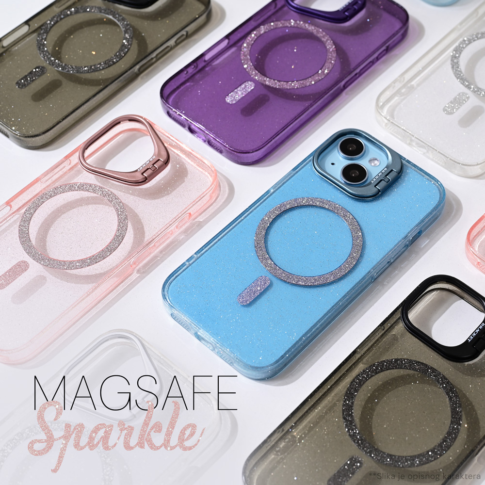 Torbica Magsafe Sparkle za iPhone 16 Plus 6.7 ljubicasta
