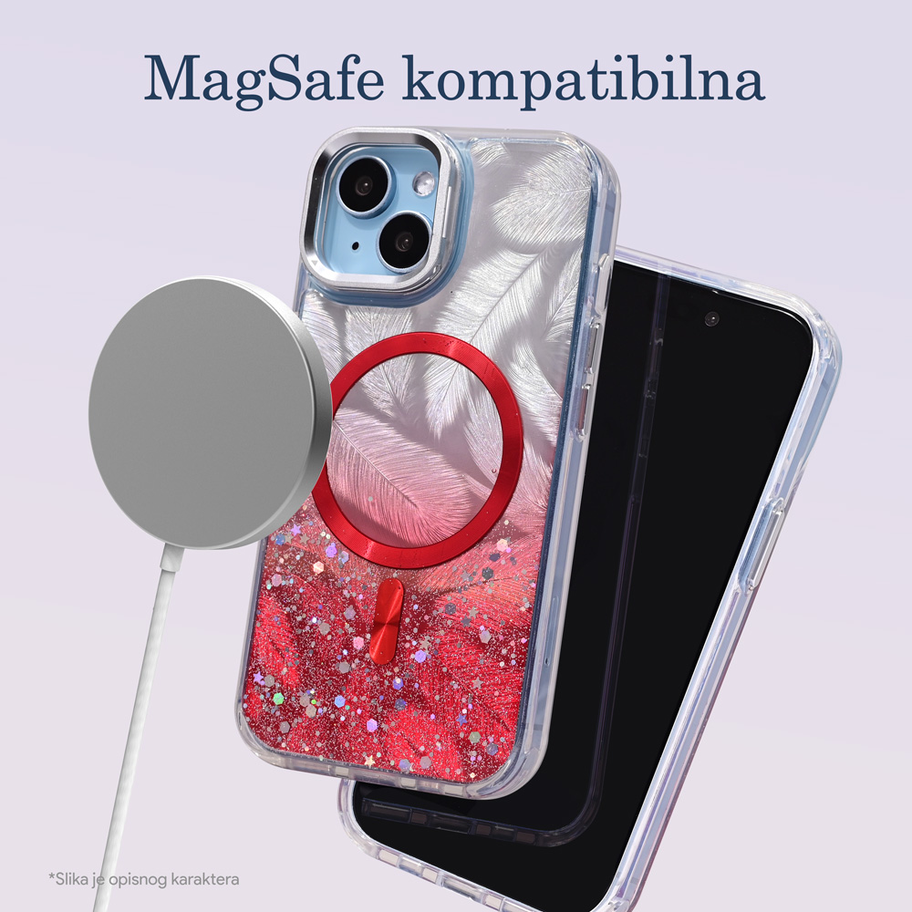 Torbica Magsafe Glitter za iPhone 12 6.1 zlatna