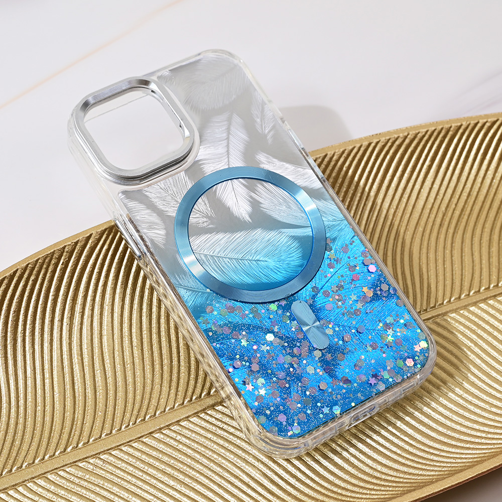 Torbica Magsafe Glitter za iPhone 13 6.1 plava