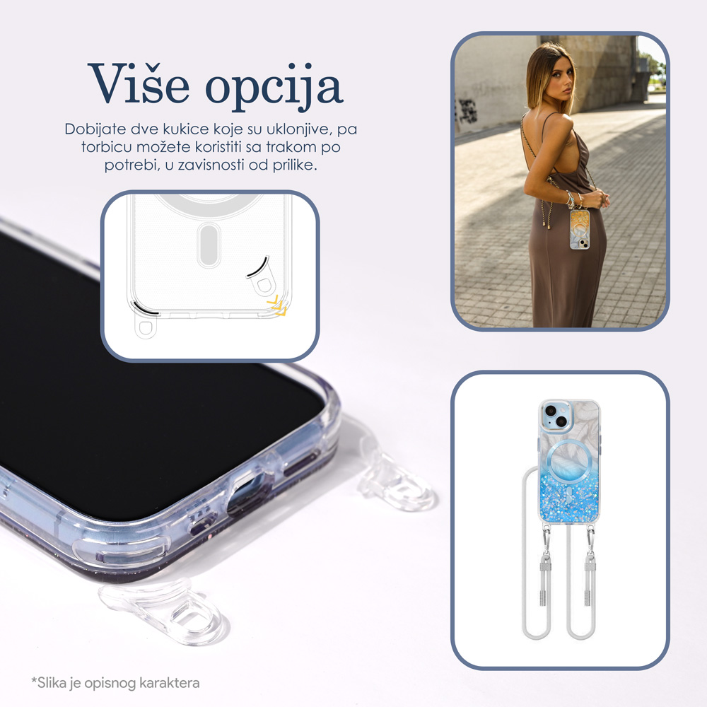 Torbica Magsafe Glitter za iPhone 15 Pro 6.1 crvena