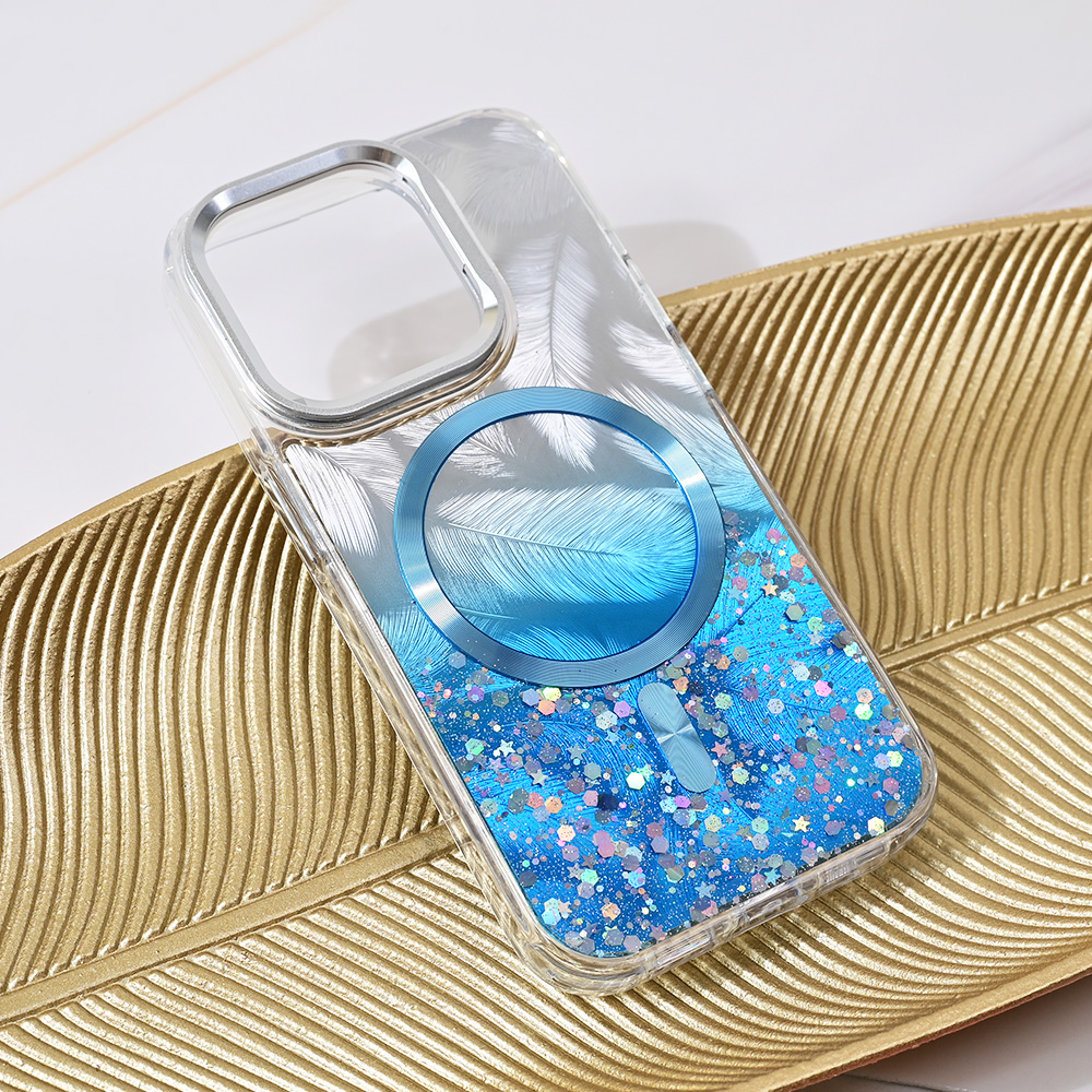 Torbica Magsafe Glitter za iPhone 15 Pro 6.1 plava