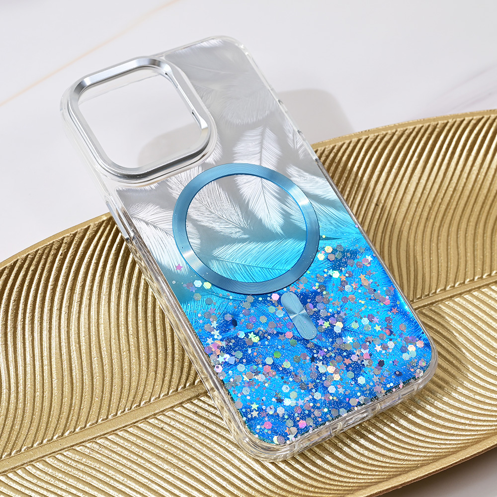 Torbica Magsafe Glitter za iPhone 15 Pro Max 6.7 plava