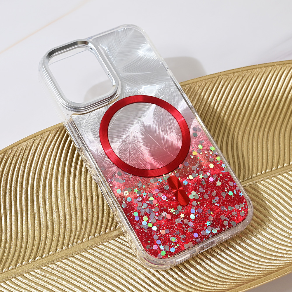 Torbica Magsafe Glitter za iPhone 16 6.1 crvena