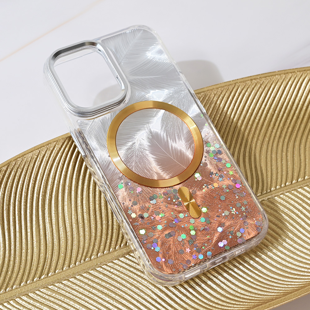 Torbica Magsafe Glitter za iPhone 16 6.1 zlatna