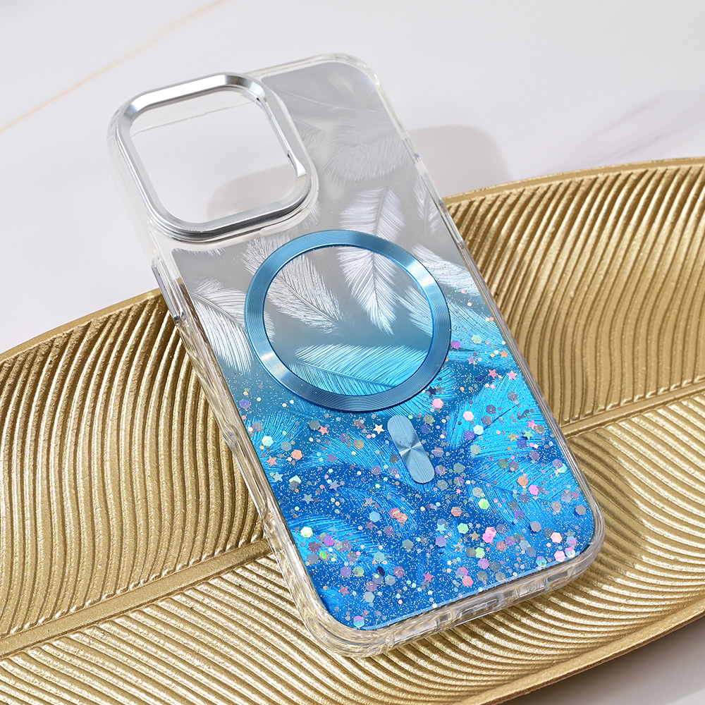 Torbica Magsafe Glitter za iPhone 16 Pro Max 6.9 plava