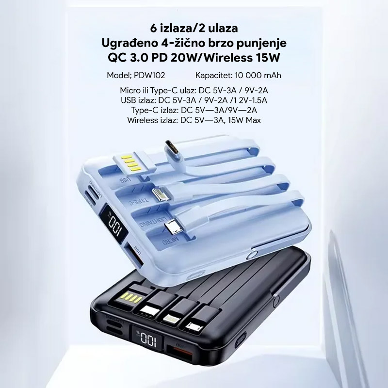 Back up baterija Oxpower PDW 102 10000 mAh crna