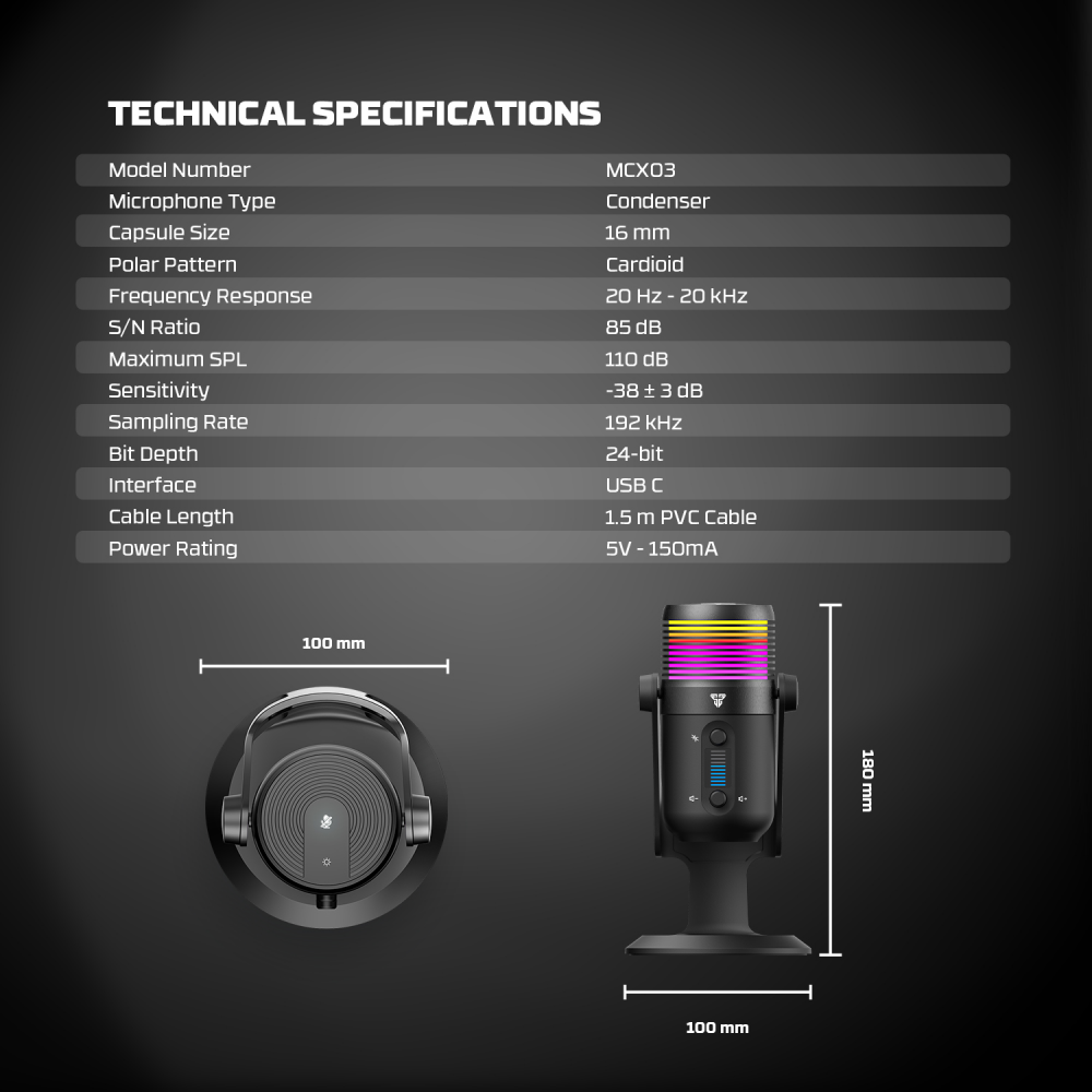 Mikrofon Fantech MCX03 Leviosa Max crni