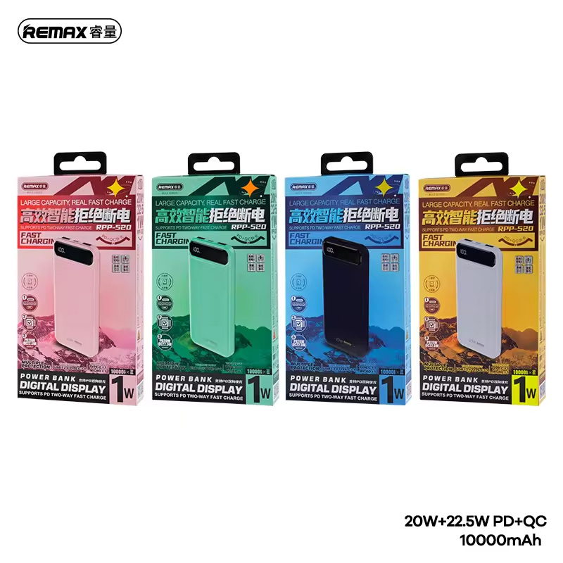 Power bank prenosiva baterija REMAX Bole Series RPP-520 PD20W+QC22.5W Fast Charging 10000mAh beli