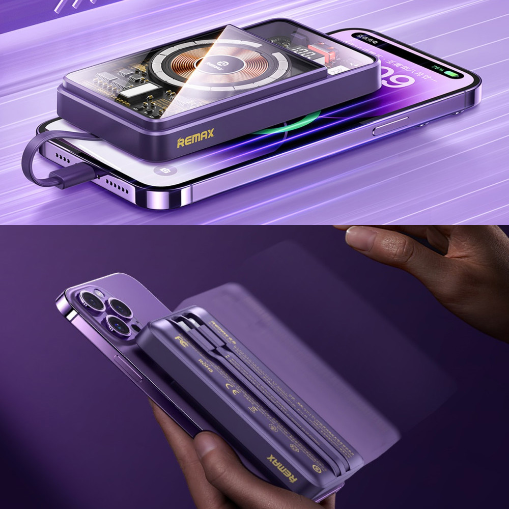 Power bank prenosiva baterija REMAX Phantom Series RPP-580 PD 20W+QC 22.5W 10000mAh crni