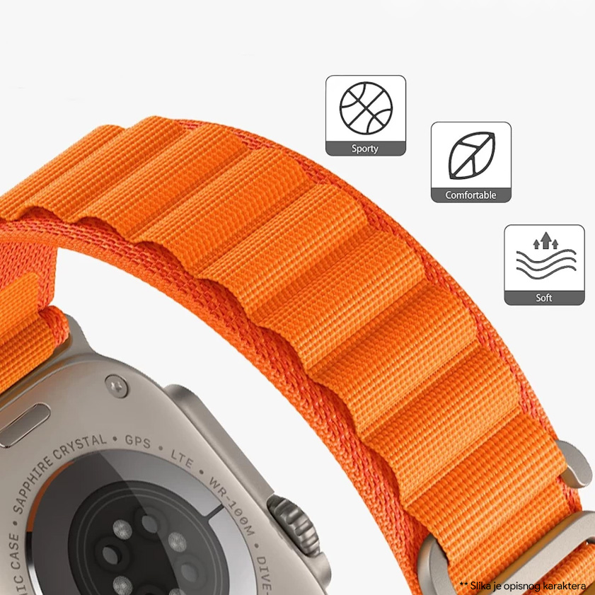 Narukvica Moye Smart Watch Alpine Loop Strap 44/45/49mm Pink Sand
