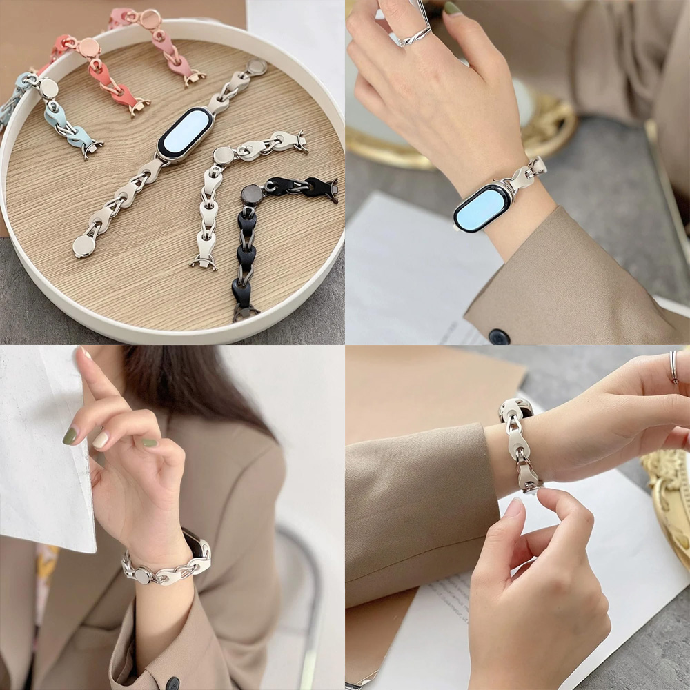Narukvica za smart watch Xiaomi Mi Band M8/M9 metalna crna