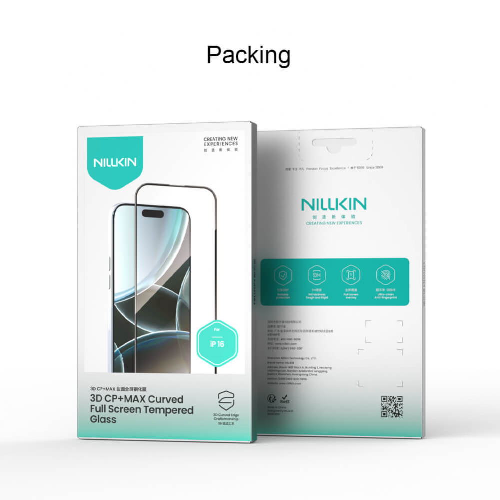 Zastitno staklo Tempered glass Nillkin 3D CP+Max za iPhone 16 6.1 crni