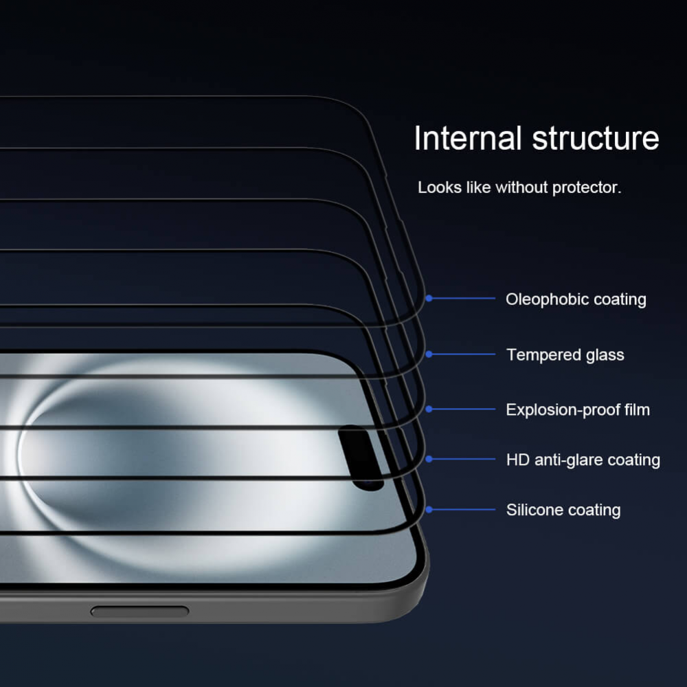 Zastitno staklo Tempered glass Nillkin 3D CP+Max za iPhone 16 Pro Max 6.9 crni