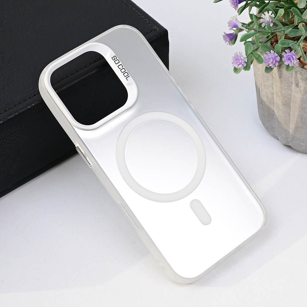Torbica Magsafe Clear za iPhone 16 Pro 6.3 srebrna