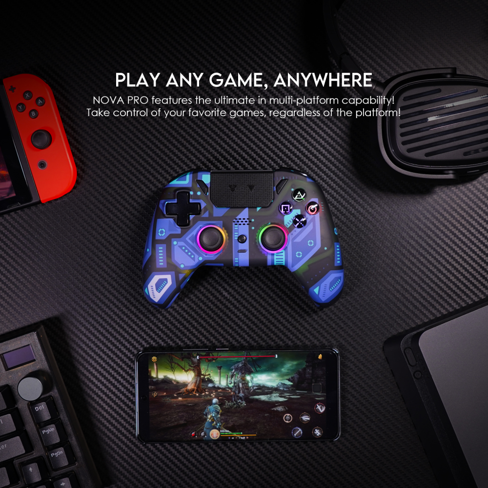 Joypad wireless Fantech WGP14V2 NOVA PRO multiplatform RGB CLEAR ljubicasti