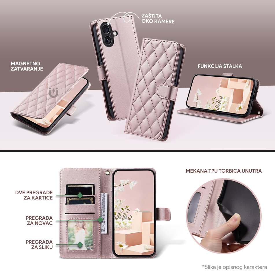 Torbica Wallet Romb za Samsung A156B Galaxy A15G 5G zelena