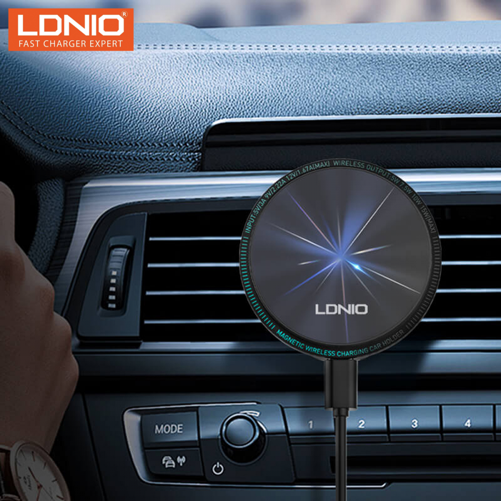 Auto stalak za ventilaciju LDNIO MA23 15W Wireless magnetic crni