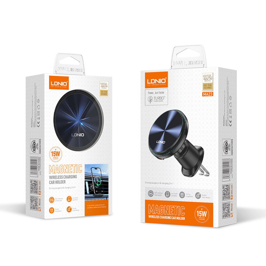 Auto stalak za ventilaciju LDNIO MA23 15W Wireless magnetic crni