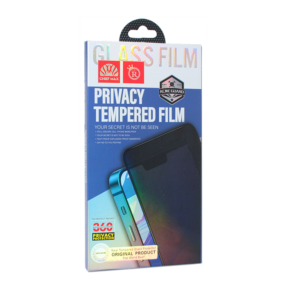 Zastitno staklo Tempered Glass Privacy 2.5D full glue za Samsung S938B Galaxy S25 Ultra crni (fingerprint unlock)