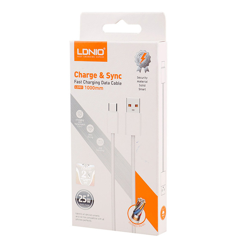 Data kabl LDNIO LS901 25W Fast Type C beli 1m