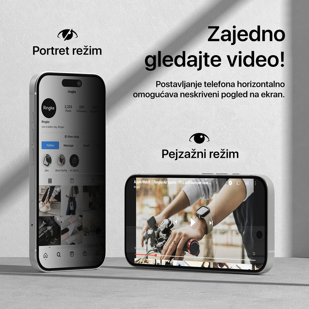 Zastitno staklo Tempered Glass Privacy Teracell Titan 2.5D za Samsung S906B Galaxy S22 Plus/S916 Galaxy S23 Plus 5G crni (fingerprint unlock)