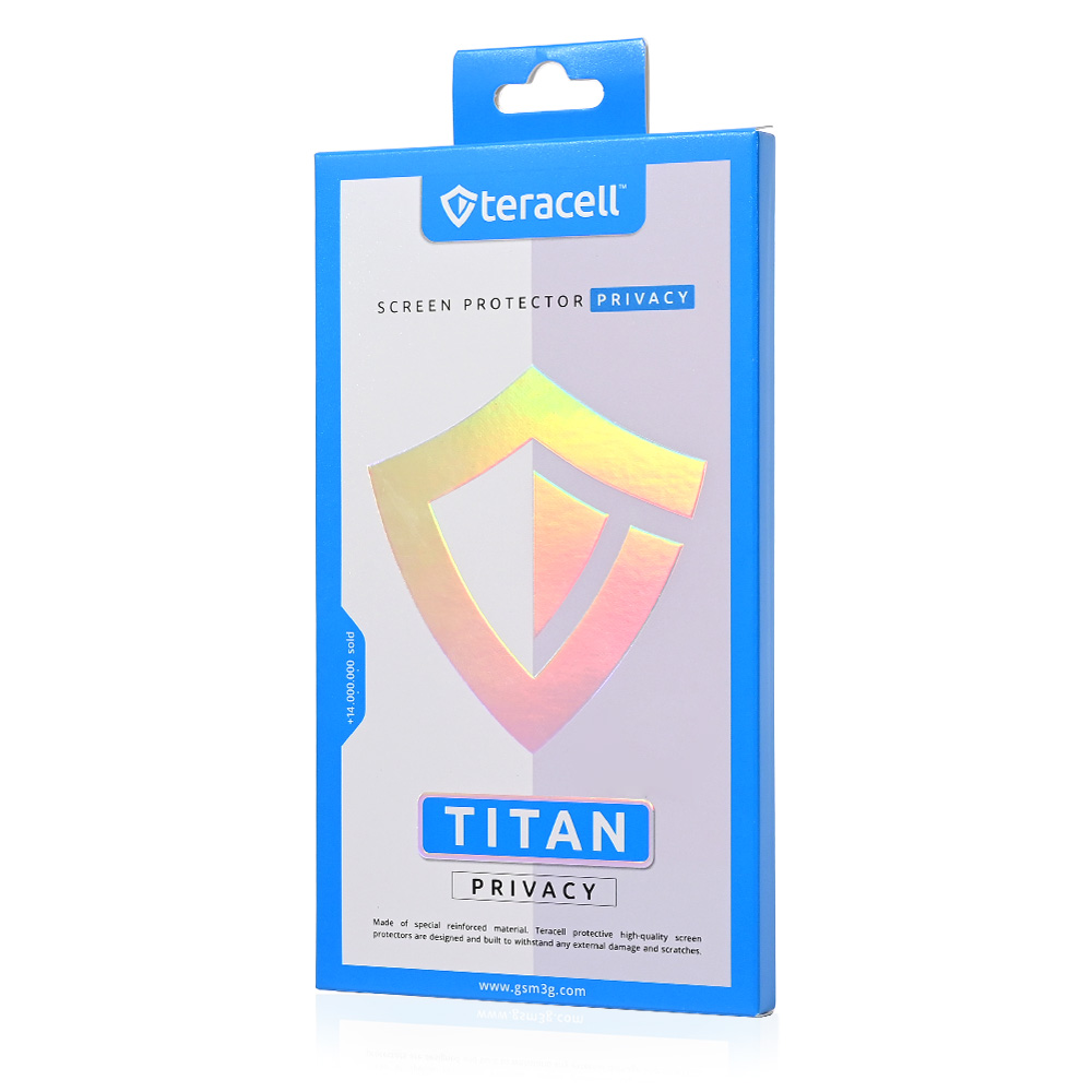 Zastitno staklo Tempered Glass Privacy Teracell Titan 2.5D za Samsung S926B/S936B Galaxy S24 Plus/S25 Plus crni (fingerprint unlock)
