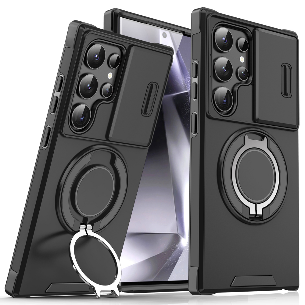 Torbica CamShield Ring stand za Samsung S938B Galaxy S25 Ultra crna
