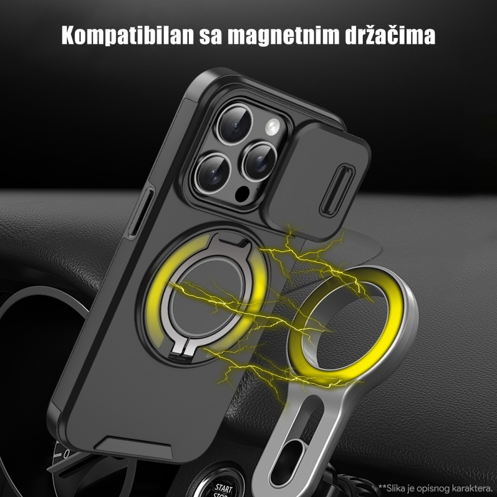 Torbica CamShield Ring stand za Xiaomi Redmi 14C/Redmi A4 ljubicasta