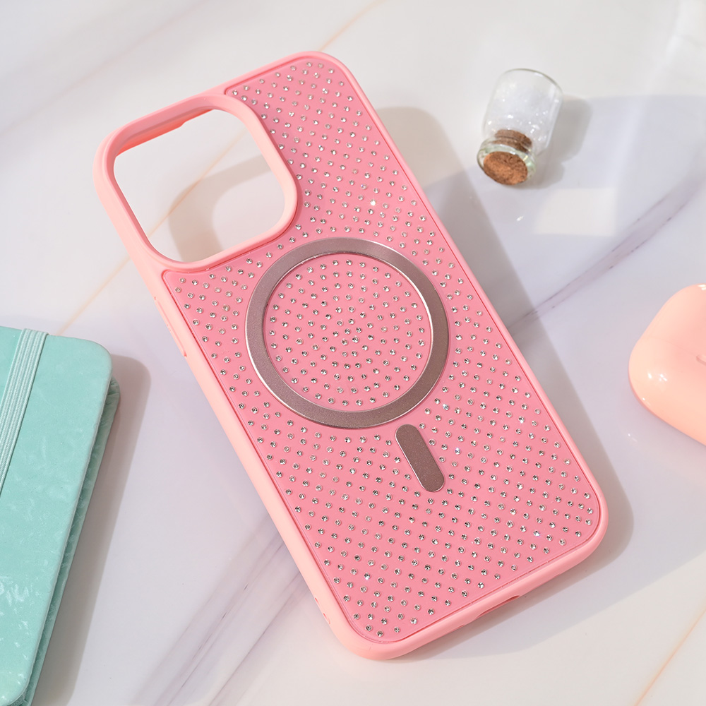 Torbica Magsafe Crystal Glow za iPhone 15 Pro Max 6.7 roze