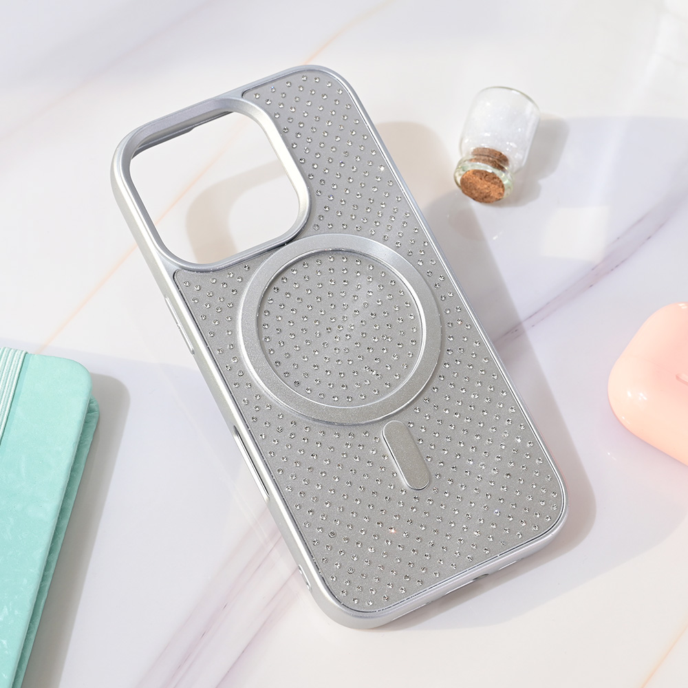 Torbica Magsafe Crystal Glow za iPhone 16 Pro 6.3 srebrna