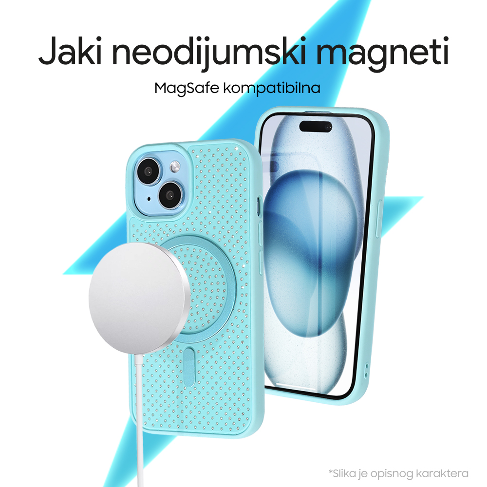 Torbica Magsafe Crystal Glow za iPhone 16 Pro Max 6.9 roze