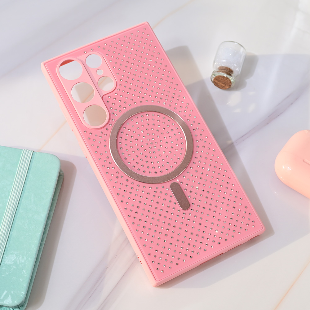 Torbica Magsafe Crystal Glow za Samsung S918B Galaxy S23 Ultra roze