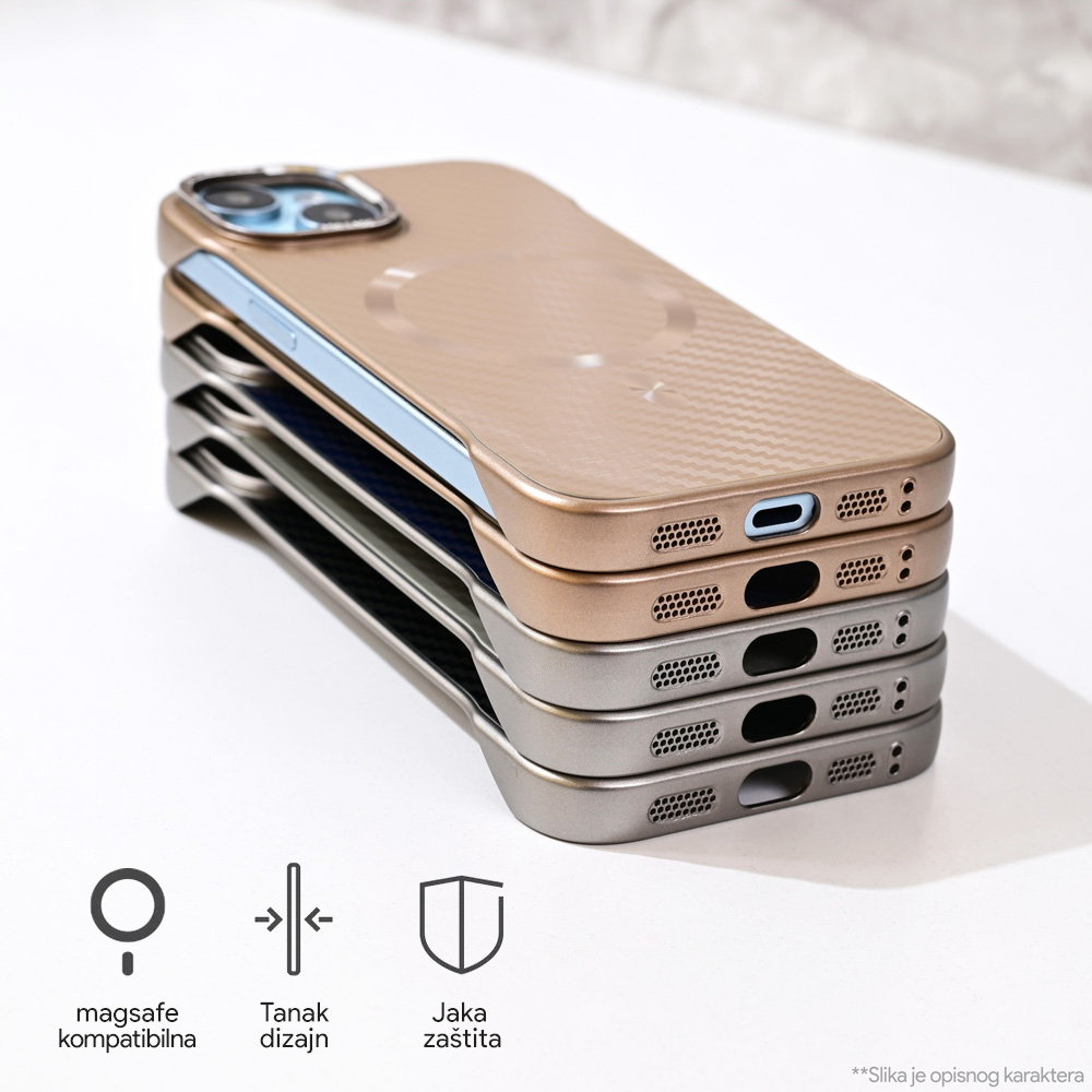 Torbica Magsafe Carbon za iPhone 13 Pro 6.1 plava