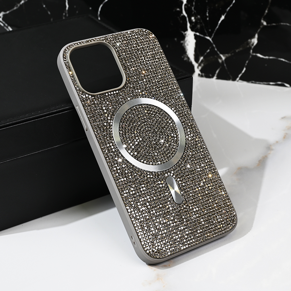 Torbica Magsafe Glam za iPhone 15 Pro Max 6.7 srebrna