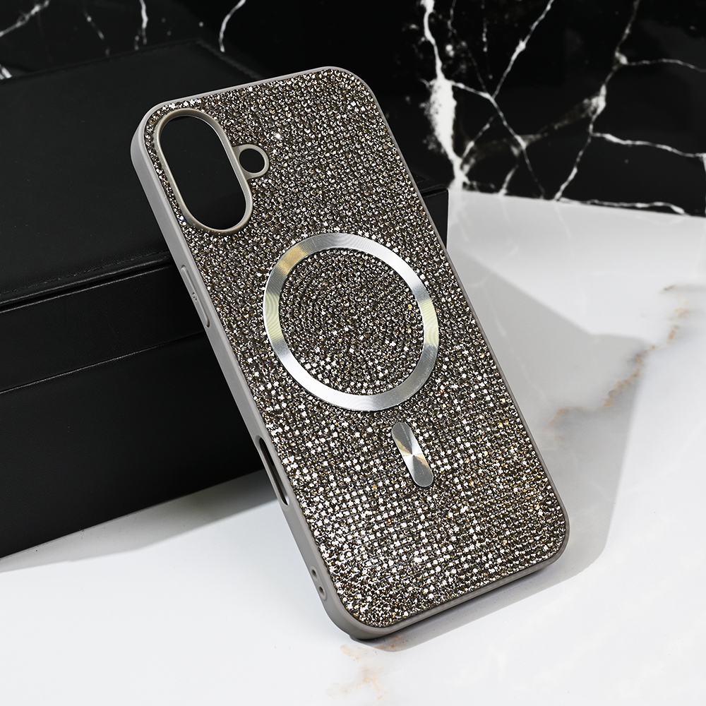 Torbica Magsafe Glam za iPhone 16 Plus 6.7 srebrna