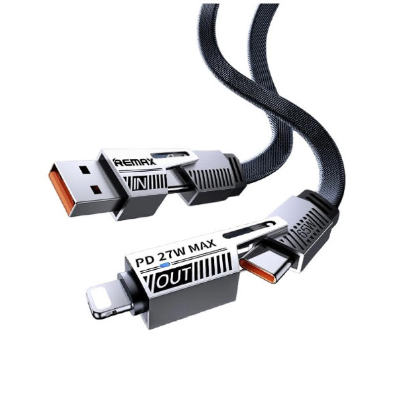 Data kabl REMAX RC-C189 65W 4-in-1 Fast Charging crni 1m