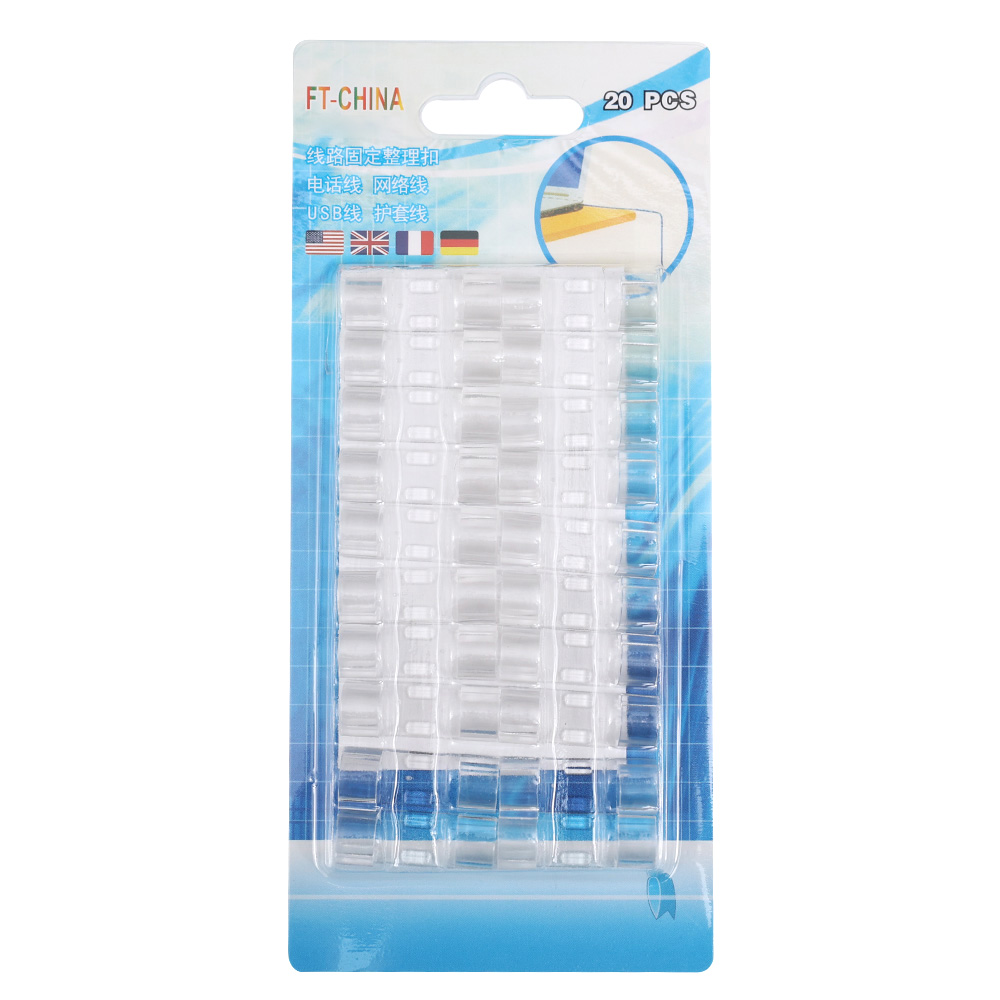 Nosac kablova JWD, samolepljivi 20 kom transparent