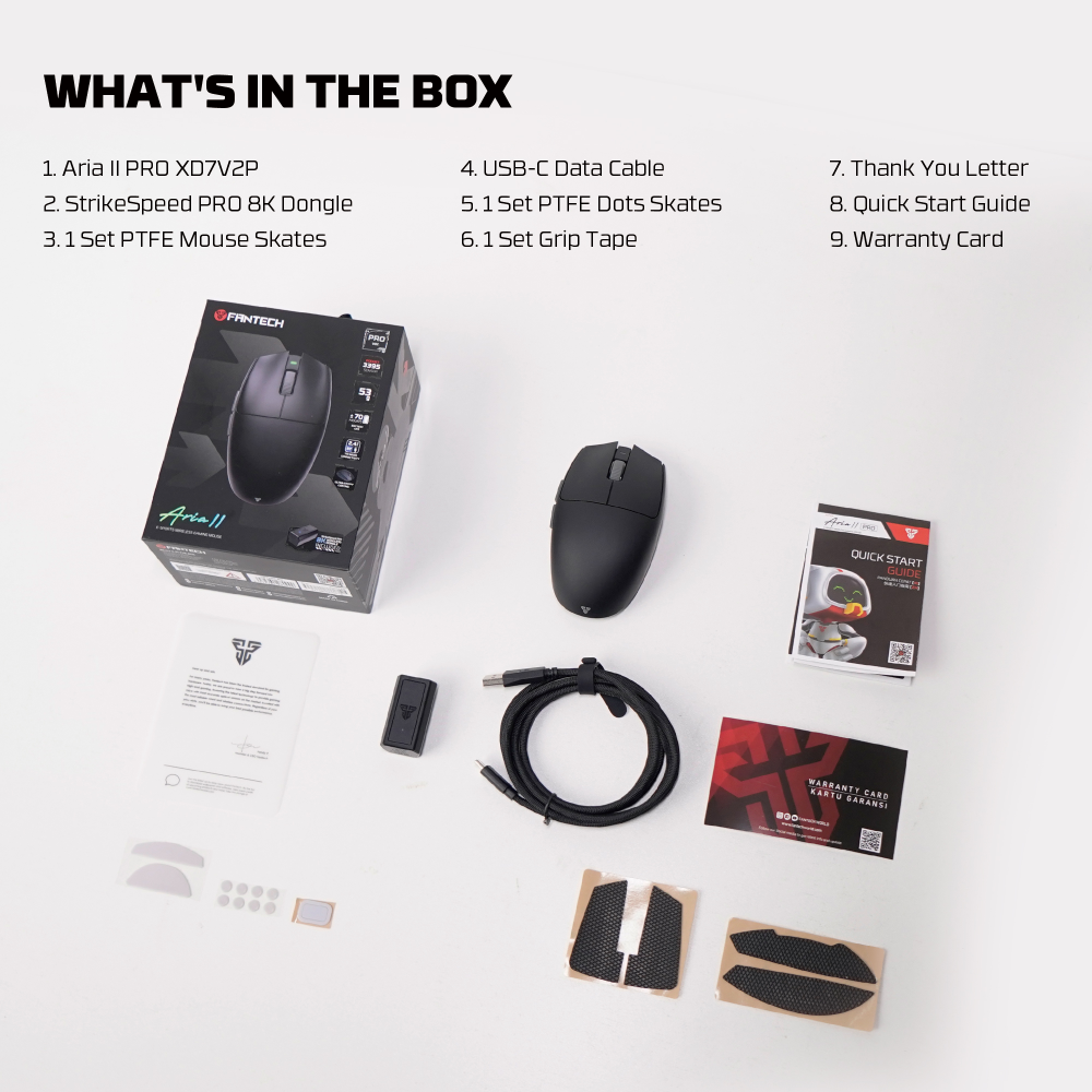 Mis Wireless Gaming Fantech XD7V2P Aria II PRO crveni