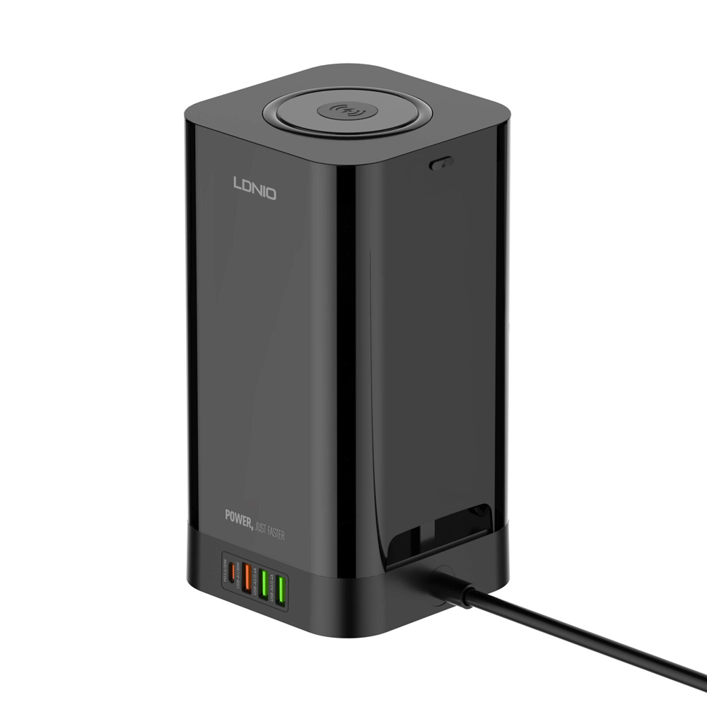 Produzni kabl LDNIO SEW4485 2500W EU 4 uticnice + 3xUSB QC PD 30W, Wireless 15W, PPS, Tajmer 2m crni