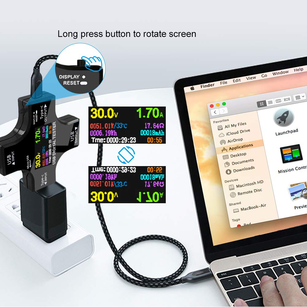 Multifunkcionalni digitalni USB sigurnosni tester JWD 4u1