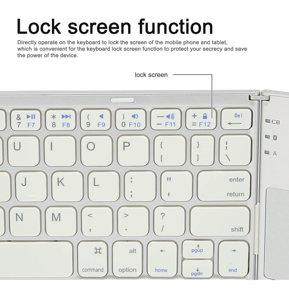 Tastatura Wireless sa touchpadom rasklopiva bela