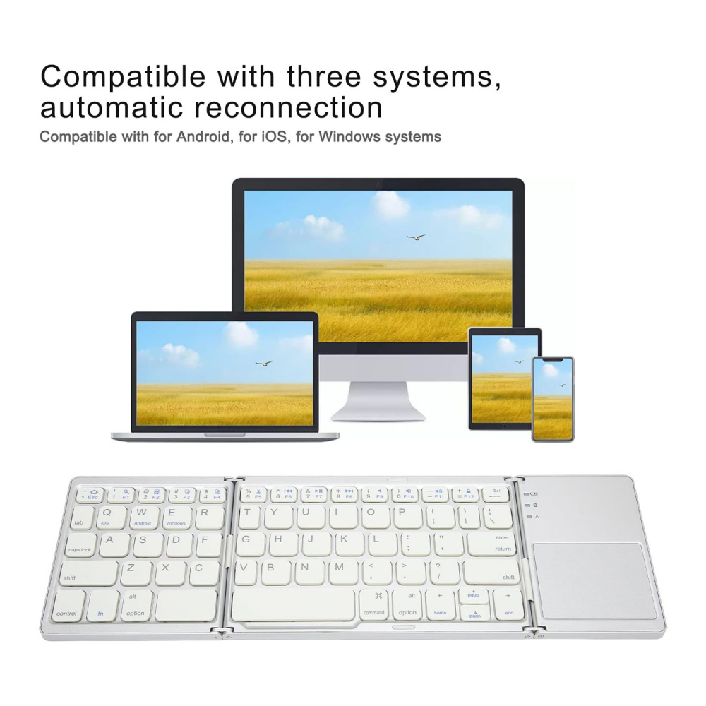 Tastatura Wireless sa touchpadom rasklopiva bela