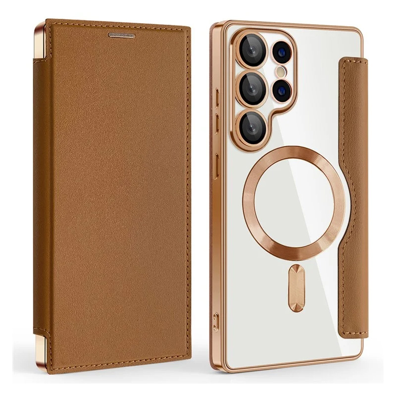 Torbica Magsafe Lux Bi Fold za Samsung S938B Galaxy S25 Ultra braon