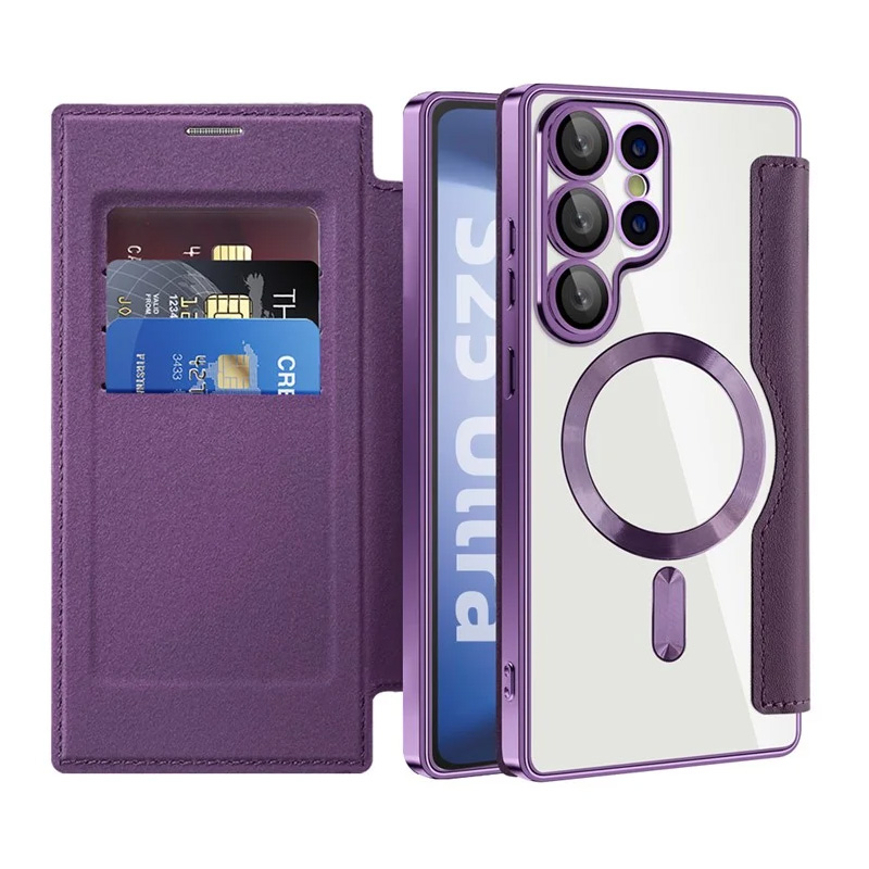 Torbica Magsafe Lux Bi Fold za Samsung S938B Galaxy S25 Ultra ljubicasta