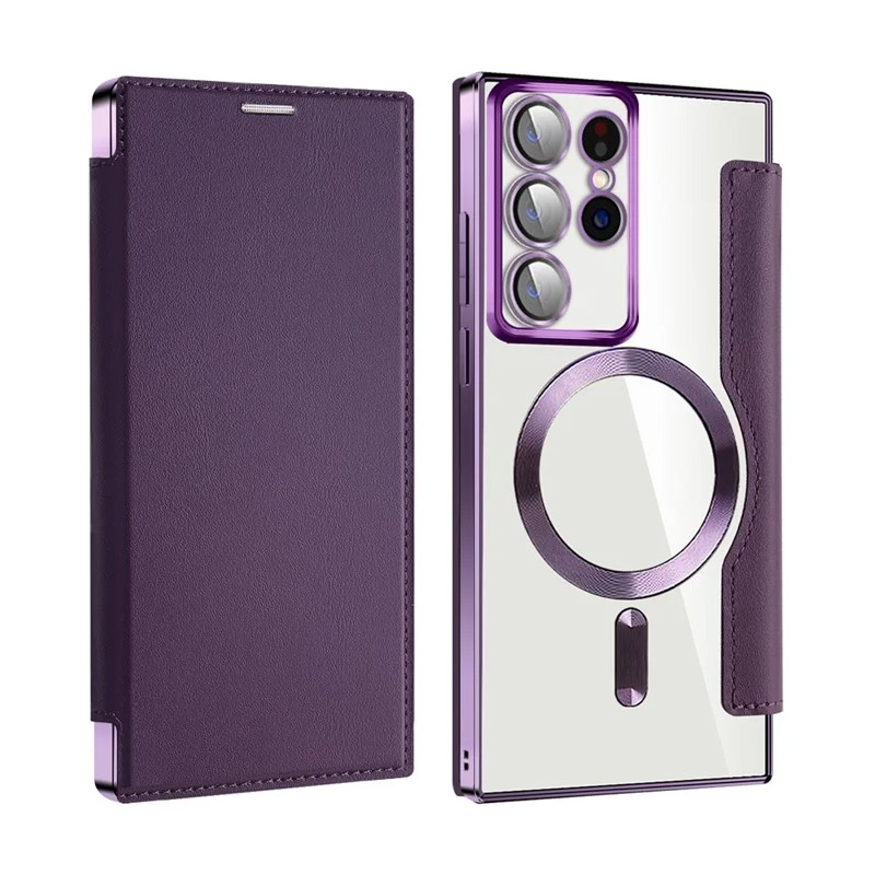 Torbica Magsafe Lux Bi Fold za Samsung S908B Galaxy S22 Ultra ljubicasta