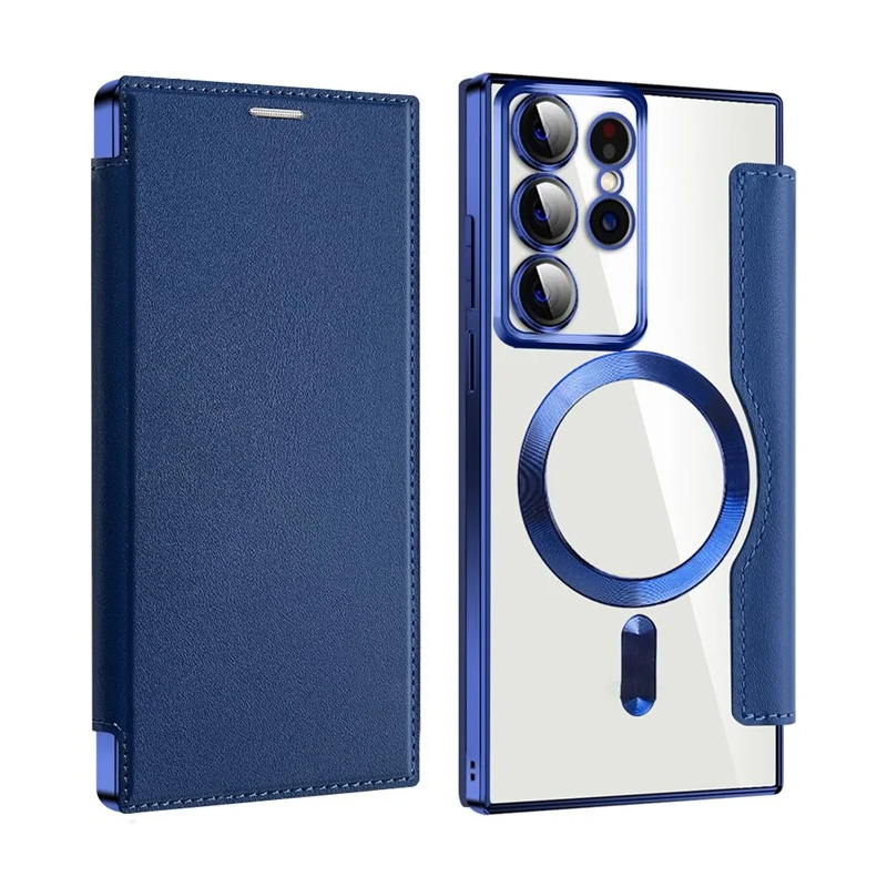 Torbica Magsafe Lux Bi Fold za Samsung S908B Galaxy S22 Ultra plava