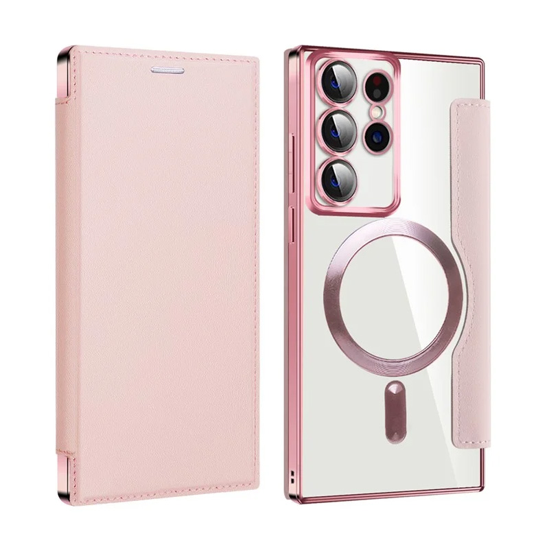 Torbica Magsafe Lux Bi Fold za Samsung S908B Galaxy S22 Ultra roze