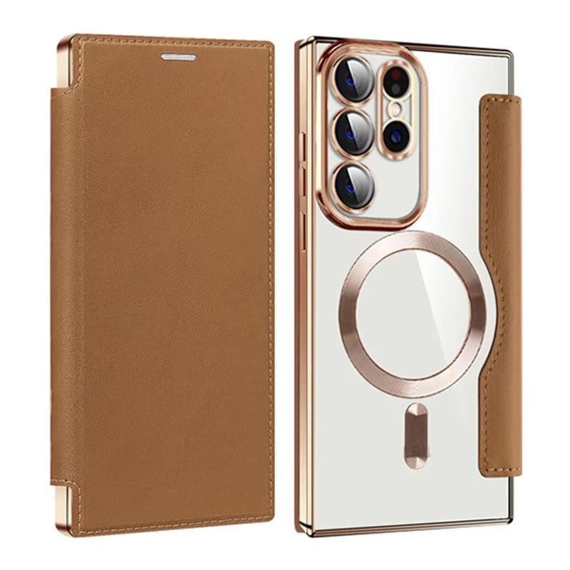 Torbica Magsafe Lux Bi Fold za Samsung S918B Galaxy S23 Ultra braon