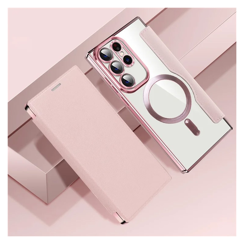 Torbica Magsafe Lux Bi Fold za Samsung S918B Galaxy S23 Ultra roze