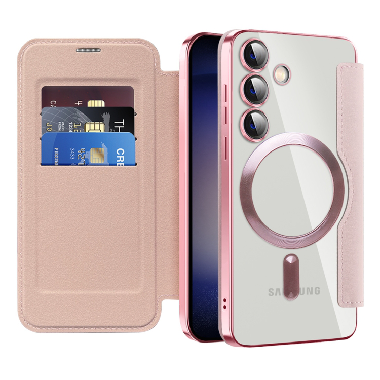 Torbica Magsafe Lux Bi Fold za Samsung S921B Galaxy S24 roze